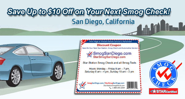 Discount Coupons. The Cheapest and Lowest Prices. STAR, Star Station, Smog Check, Smog Test Only, Smog Inspection, Smog Repair, Check Engine Light and Automotive Serivces in San Diego, STAR, star station, smog coupons, smog check, smog check, test only, smog inspection, smog test, check engine light, find smog test, star smog, star station, cheapest smog check, smogcheck, smog check center, auto repair, auto service, auto smog repair, california emissions test, california smog check, smog check 92111, smog check 92109, smog check 92083, smog check 92084, smog check 92085